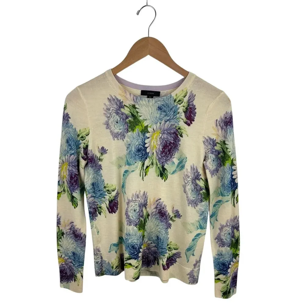 J. Crew Margot Merino Wool Sweater in Vintage Floral